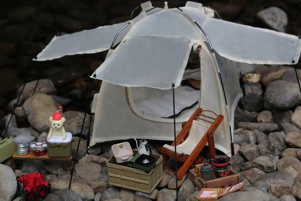 1:6 Scale Dollhouse Miniature Tent Miniature Camping Tent Dollhouse Outdoor Tent Campfire Tent - Rajbharti Crafts