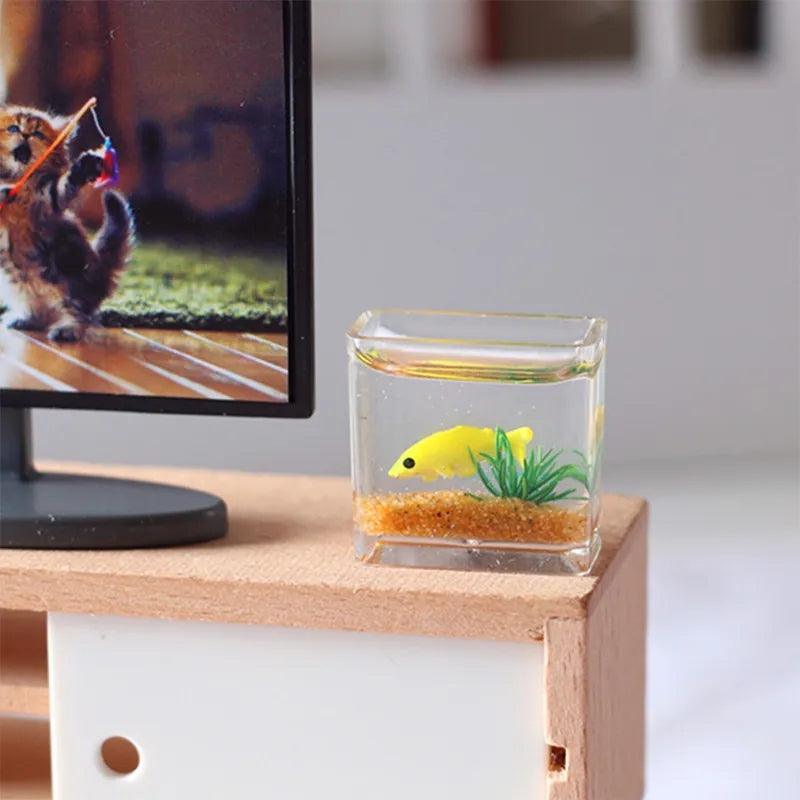 Miniature Fish Tank Dollhouse Fish Tank Miniature Fish Bowl Dollhouse Aquarium Dollhouse Fish Pot Miniature Fish Pot Dollhouse Accessories - Rajbharti Crafts