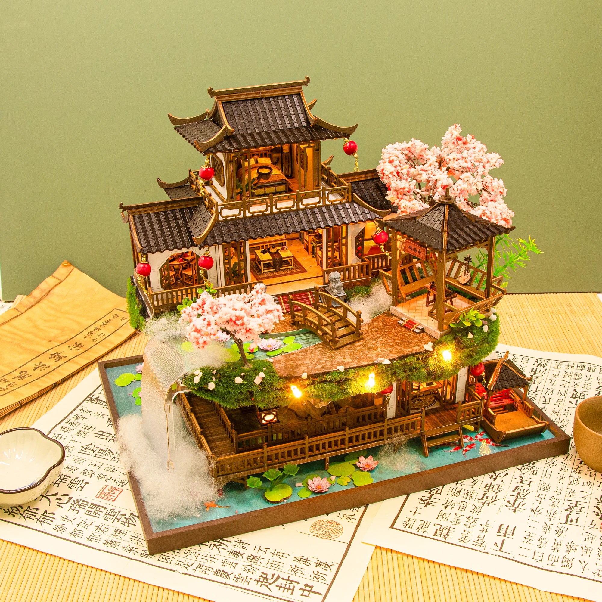 DIY Dollhouse Kit Fairyland Smokey Mansion Miniature House Casa 3D Wooden Puzzles Miniature Diorama Scenery Adult Crafts