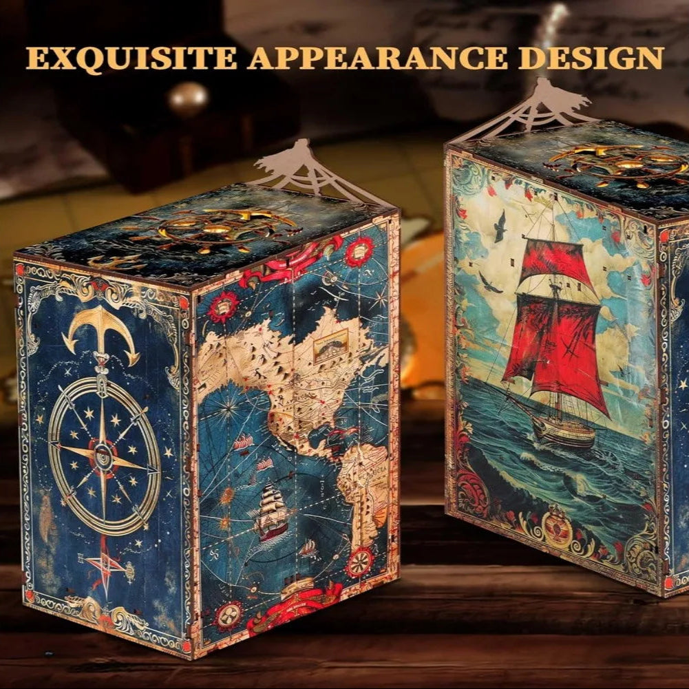 DIY Book Nook Kit Lucky Pirates DIY Bookend Corsair Diorama Scenery Bookshelf Decor 3D Wooden Puzzles