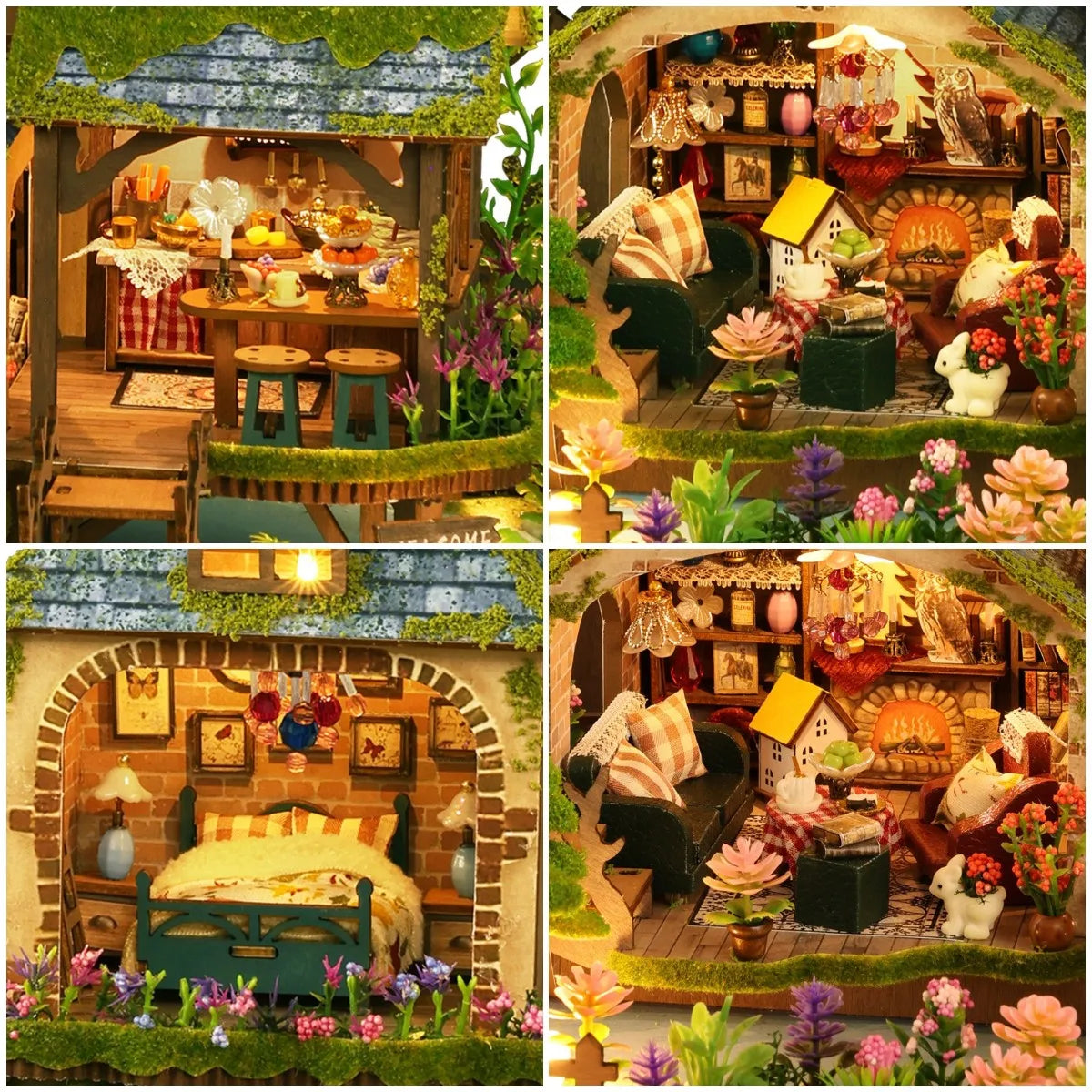 DIY Dollhouse Kit Forest Adventure Miniature House Casa 3D Wooden Puzzles Diorama Scenery