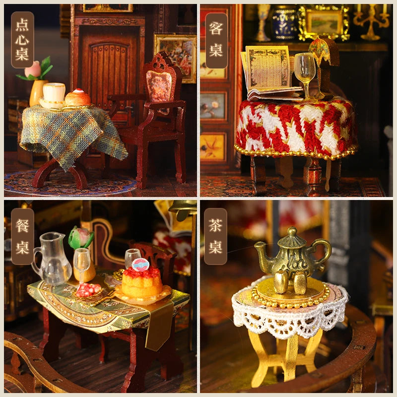 DIY Dollhouse Kit Eltz Castle Miniature House Edinburgh Castle 3D Wooden Puzzles Diorama Scenery Casa Craft Kits