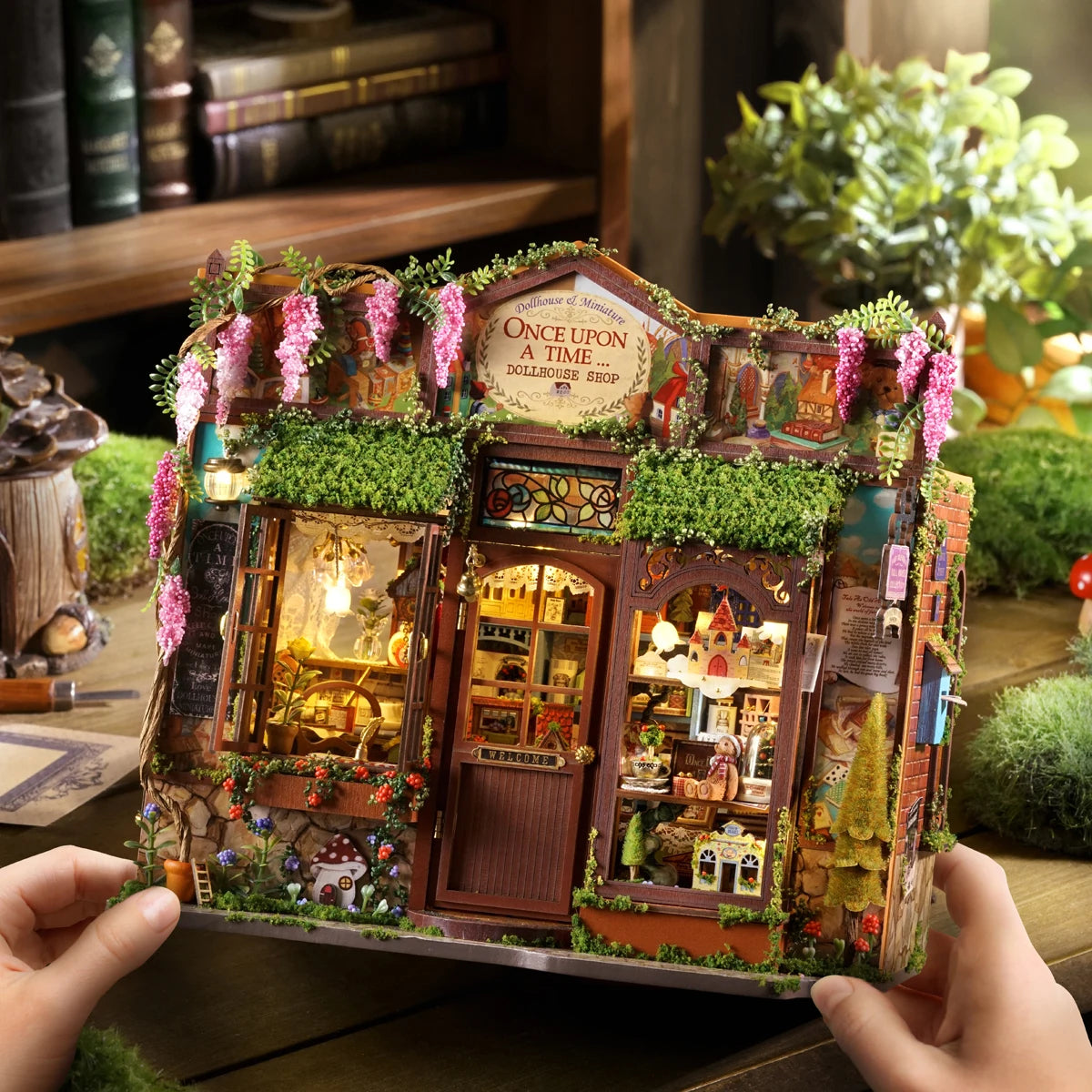 DIY Dollhouse Kit Fairytale Wonder House Miniature Casa Dollhouse 3D Wooden Puzzles Miniature Shop Diorama Scenery
