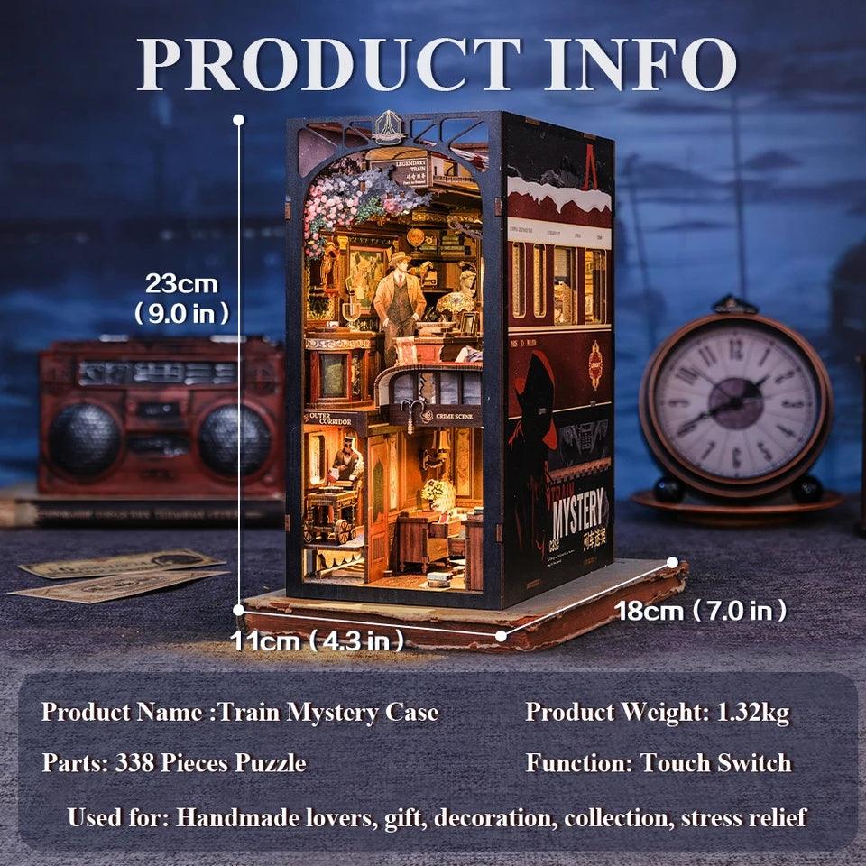 Train Mystery Case Book Nook Kit DIY Book Nook Kits Railway Coach Book Nook - Rajbharti Crafts