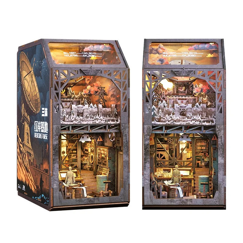 Sci-Fi Style DIY Book Nook Kit - Catching the Droplet - Three Suns in Conjunction - Red Coast Base - Modern Alley Book Nooks