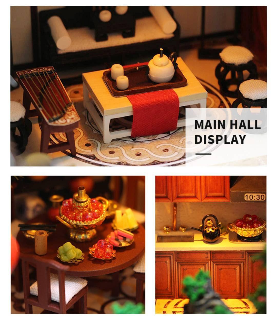 DIY Japanese Style Dollhouse Kit Large Size with Water Wheel for Birthday Gift Doll house DIY Dollhouse Kit Dollhouse Miniature - Rajbharti Crafts