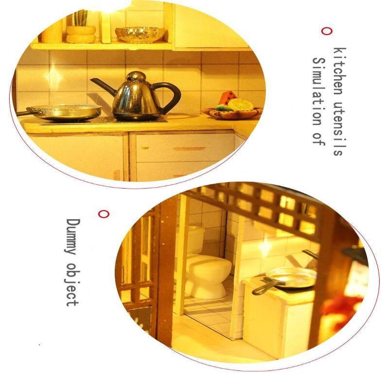 DIY Japanese Style Villa Wooden Miniature Doll House kit Large Scale with light Adult Craft Birthday Gift Decor - Rajbharti Crafts