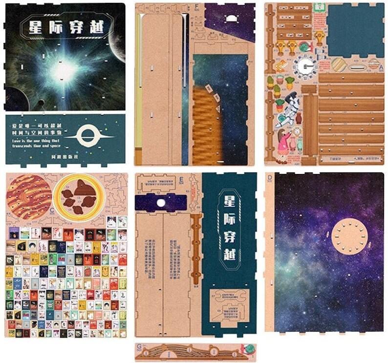 DIY Book Nook - Interstellar Universe Book Nook - DIY Book Nook - Book Shelf Insert - Book Scenery - Bookcase with Light Model Building Kit - Rajbharti Crafts