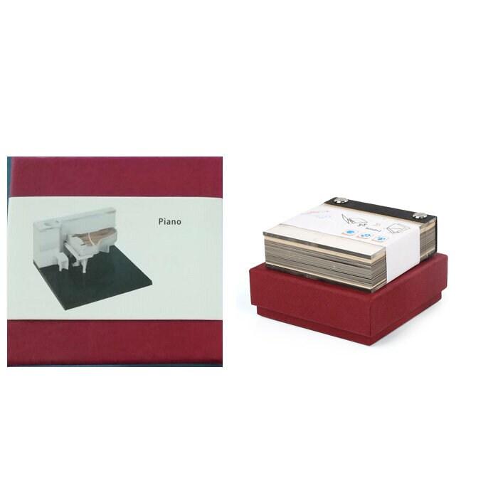 The Piano Model Building 3D Note Pad - Creative Art 3D Memo Pad - Omoshiroi Block - Post Notes - DIY Paper Craft - Stationery Toys With LED - Rajbharti Crafts