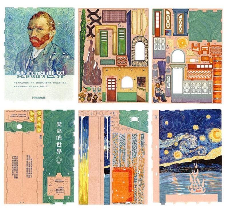 DIY Book Nook Vincent Van Gogh Inspired Book Nook - DIY Book Nook - Book Shelf Insert - Rajbharti Crafts