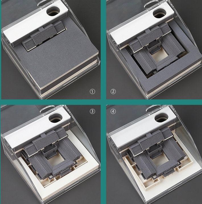 Japanese Architect Miniature Model Building 3D Note Pad - Art Memo Pad - Omoshiroi Block - Post Notes - DIY Paper Craft - Stationery Gifts - Rajbharti Crafts