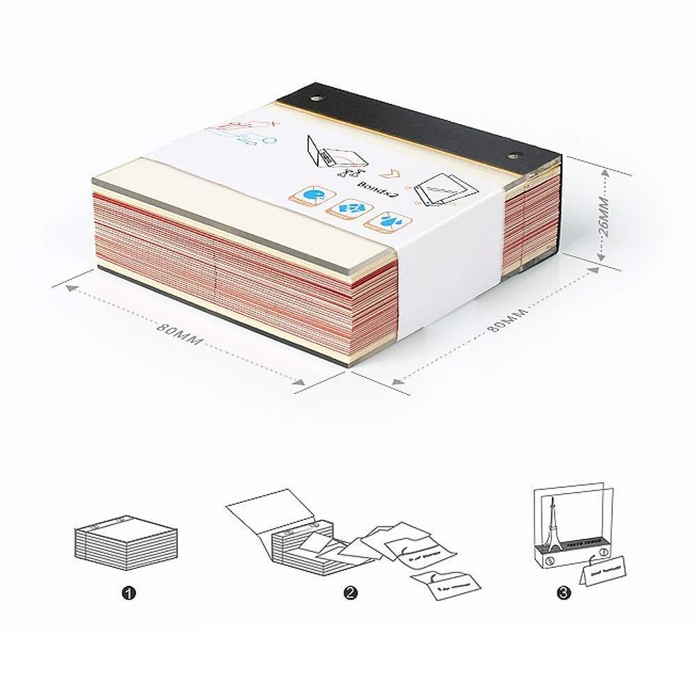Paris Eiffel Tower Miniature Model Building 3D Note Pad - Art Memo Pad - Omoshiroi Block - Post Notes - DIY Paper Craft - Stationery Toys - Rajbharti Crafts