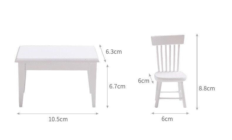 1:12 Scale - Dollhouse Furniture Miniature Dinning Table Set - 1 Dinning Table - 4 Chairs - Wooden Miniature Furniture - Dollhouse Furniture - Rajbharti Crafts