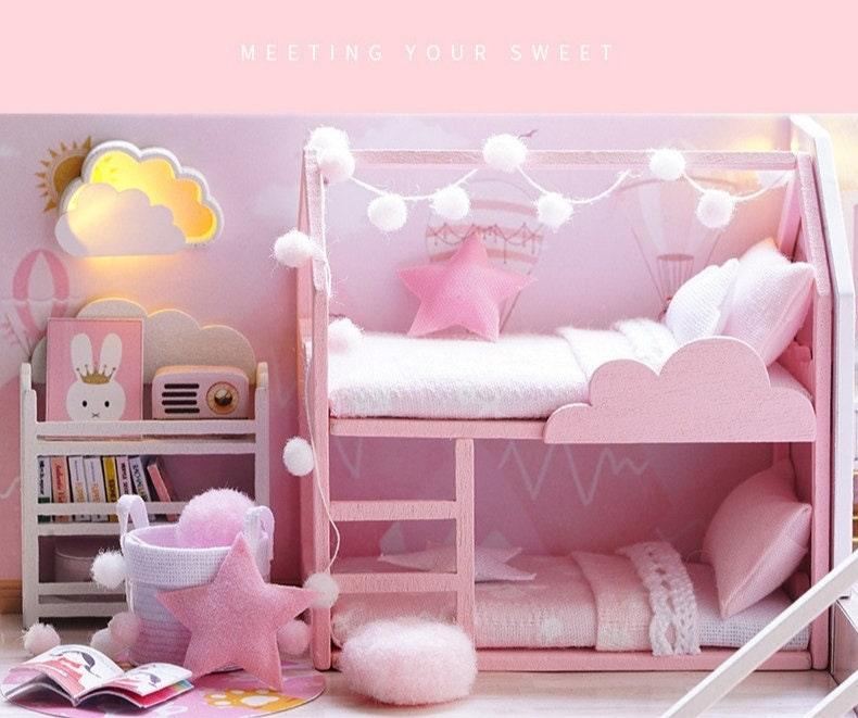 DIY Dollhouse Kit - Poetic Living Room Miniature Dollhouse Kit - Modern Apartment Doll House Kit - Birthday, Christmas Gift Adult Craft - Rajbharti Crafts