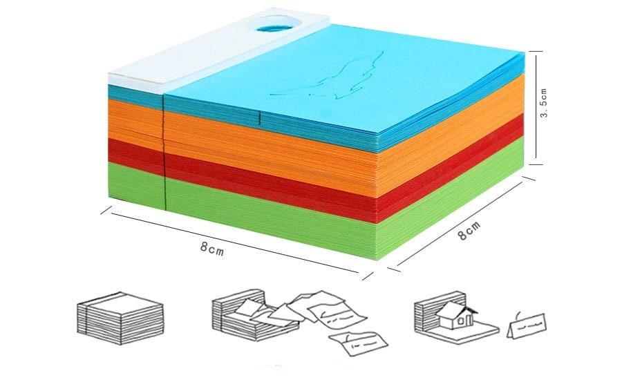 Galaxy Helicopter 3D Note Pad - Helicopter Miniature - Helicopter - Creative Memo Pad - Omoshiroi Block - Artistic Note Pad - Unique Gifts - Rajbharti Crafts