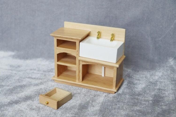 1:12 Scale Miniature Sink - Miniature Wash Basin - Dollhouse Sink - Dollhouse Wash Basin - Mini Sinker - Tiny Kitchen Dolls House - Rajbharti Crafts