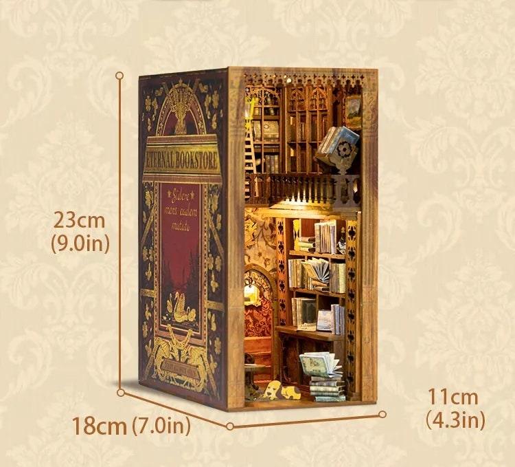Eternal Bookstore Book Nook - DIY Book Nook Kits - Library Book Shelf Insert Book Shop - Rajbharti Crafts