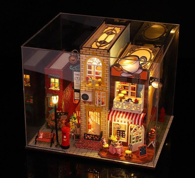 DIY Dollhouse Kit - Book Store Dollhouse - Miniature Library - Miniature Book Shop - Miniature Doll House Kits - Dollhouse Accessories - Rajbharti Crafts