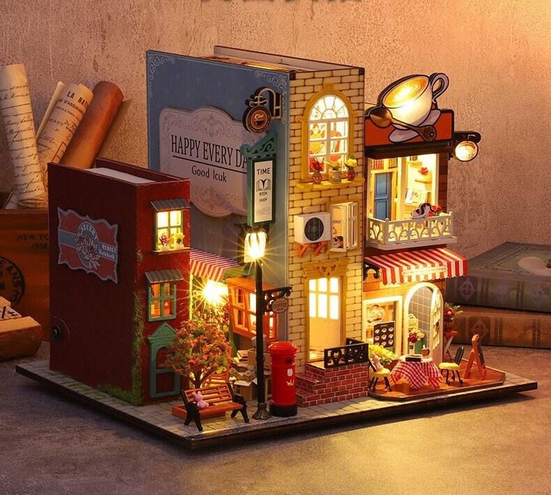 DIY Dollhouse Kit Book Store Dollhouse Miniature Library