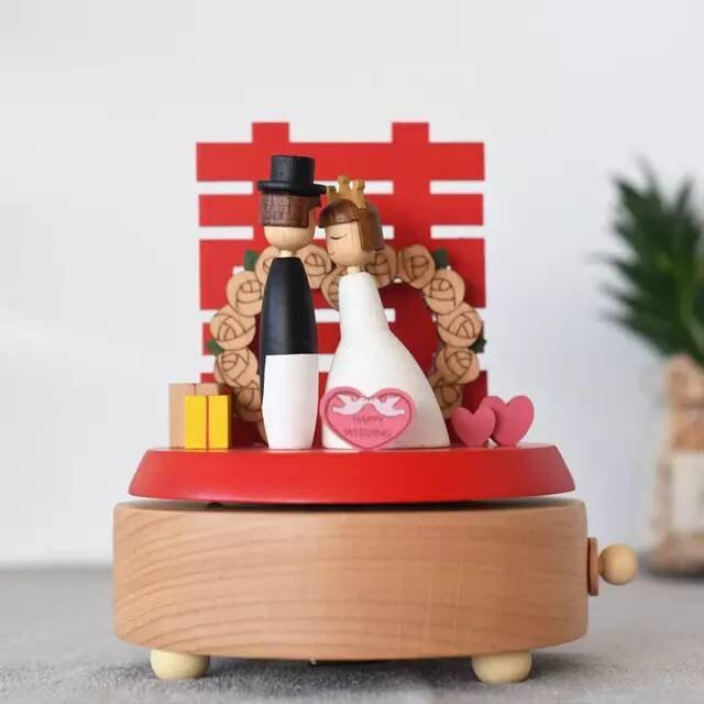 Valentine Day Music Box Personalized Wooden Valentine Music Box Sweet Love Music Wedding Music Box Clockwork Music Boxes Couple Gifts - Rajbharti Crafts