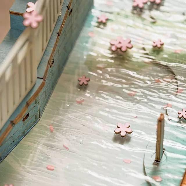 DIY Book Nook Kits - Sakura Densya Book Nooks - Train Book Nook DIY Book Shelf Insert Decorative Bookends Bookcase with LED Building Kit - Rajbharti Crafts