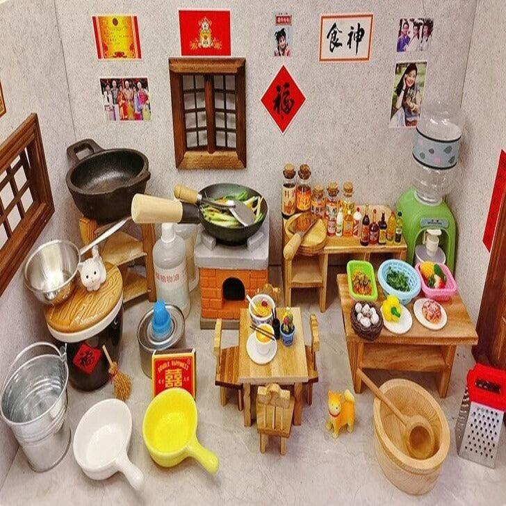 Real Cooking Miniature Set Tiny Cooking Set Dollhouse Kitchen Set