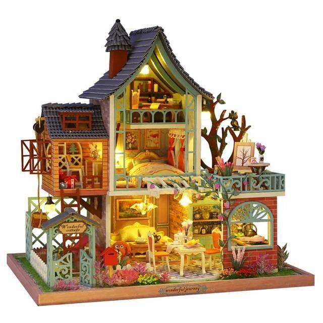 Jungle Resort Miniature Dollhouse Forest Cottage Dollhouse Romantic Night In Jungle DIY Dollhouse Kits Miniature Villas DIY Crafts - Rajbharti Crafts