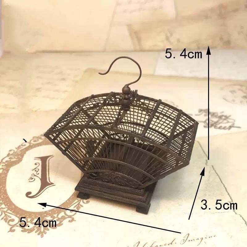 Miniature Bird Cage Dollhouse Bird Cage Snowy Owl Cage Collectables Metal Cage Mini Bird Cage - Rajbharti Crafts