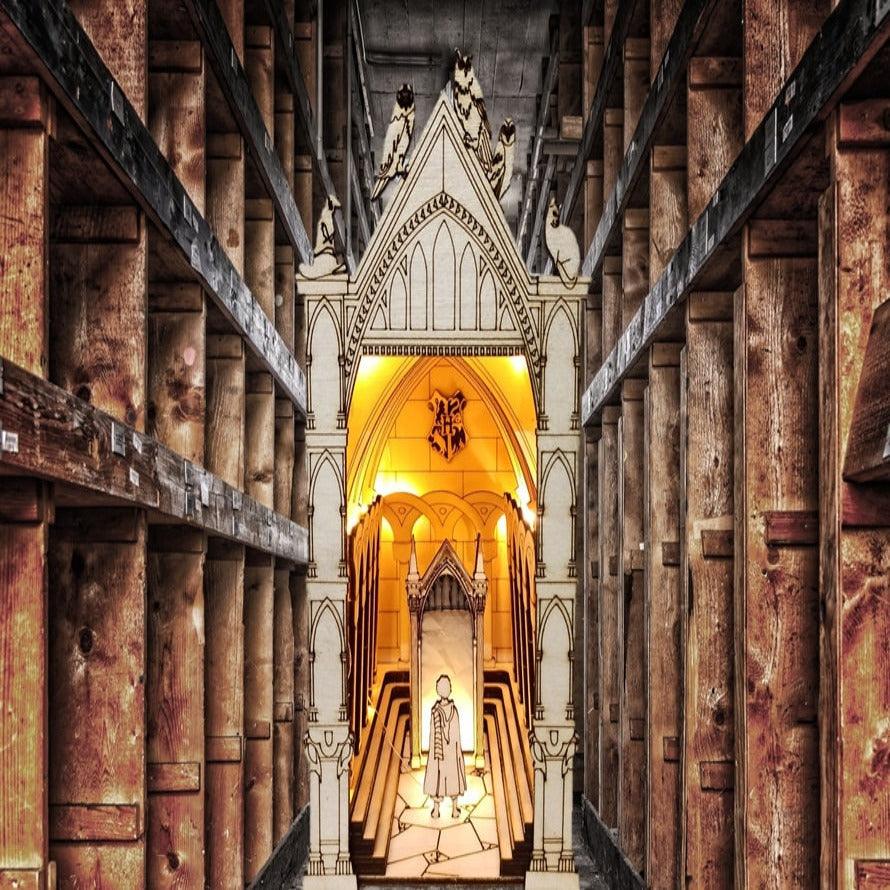 DIY Magic Mirror Book Nook - Magic Alley Book Shelf Insert - DIY Book Nooks Book Scenery Bookcase Bookend with LED Model Building Kit - Rajbharti Crafts