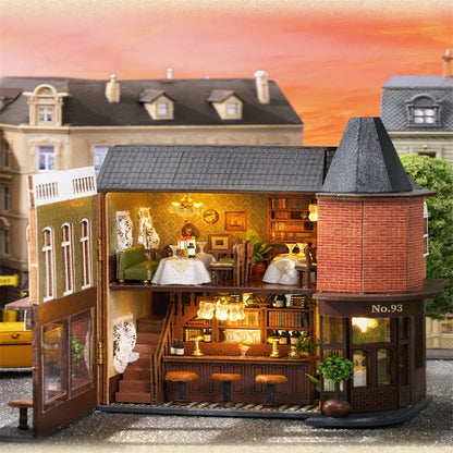 Mini Series Dollhouse Miniatures - Magic Shop - Corner Restaurant - DIY Dollhouse Kits