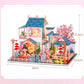 DIY Dollhouse Kit Sakura Temple Tree House Japanese Dollhouse With Moonlight & Lotus Pond Japanese Miniature Dollhouse Holiday Crafts - Rajbharti Crafts