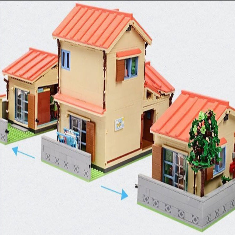 Doraemon Nobita Nobi's Home Building Blocks Toy Set Home Splicing Model