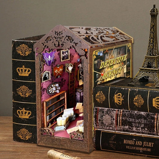 Detective Agency DIY Book Nook Kit Decorative Bookshelf Insert Magic Bookends