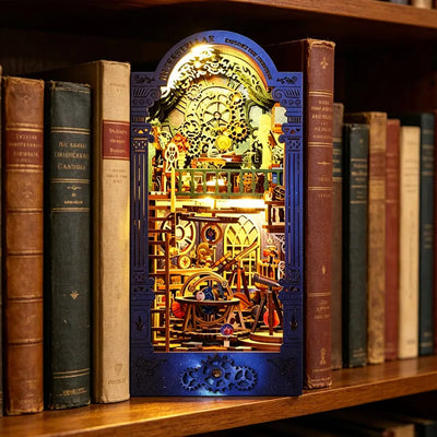 DIY Book Nook Kit Interstellar DIY Bookend Star Universe Diorama Scenery Bookshelf Decor 3D Wooden Puzzles