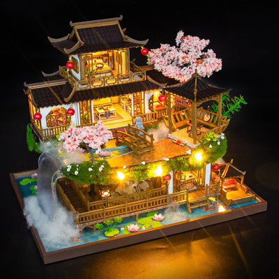 DIY Dollhouse Kit Fairyland Smokey Mansion Miniature House Casa 3D Wooden Puzzles Miniature Diorama Scenery Adult Crafts
