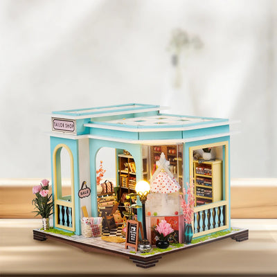 DIY Dollhouse Kit Tailor Shop Miniature House 3D Wooden Puzzles Alter Store Clothing Shop