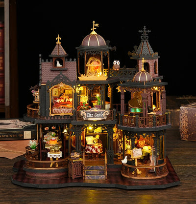 DIY Dollhouse Kit Eltz Castle Miniature House Edinburgh Castle 3D Wooden Puzzles Diorama Scenery Casa Craft Kits