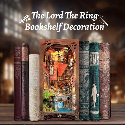 DIY Book Nook Kit Magic Ring Bookshelf Insert LOTR Booknook Diorama Scenery