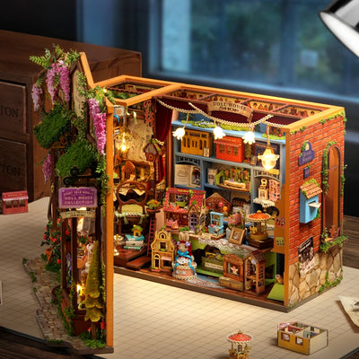 DIY Dollhouse Kit Fairytale Wonder House Miniature Casa Dollhouse 3D Wooden Puzzles Miniature Shop Diorama Scenery
