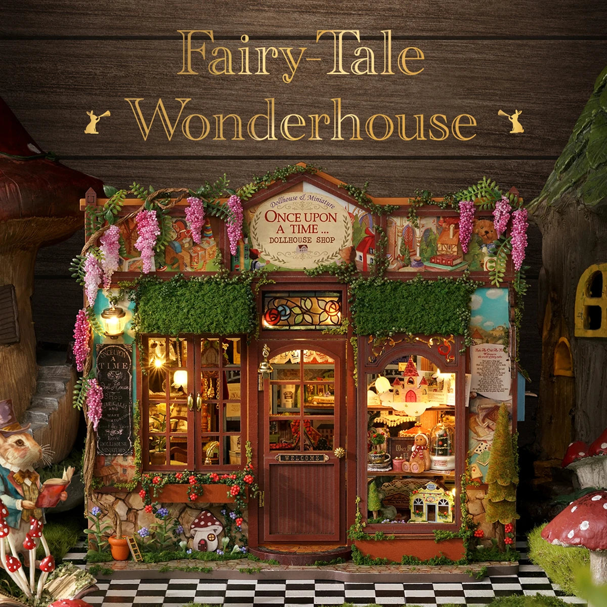 DIY Dollhouse Kit Fairytale Wonder House Miniature Casa Dollhouse 3D Wooden Puzzles Miniature Shop Diorama Scenery