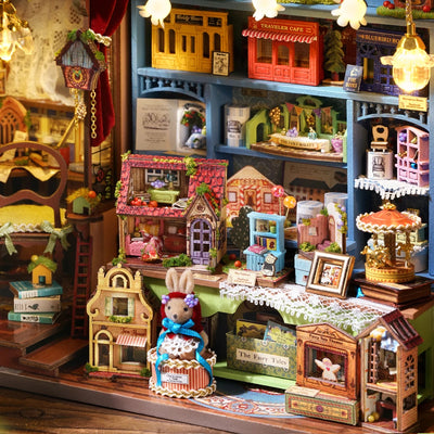 DIY Dollhouse Kit Fairytale Wonder House Miniature Casa Dollhouse 3D Wooden Puzzles Miniature Shop Diorama Scenery