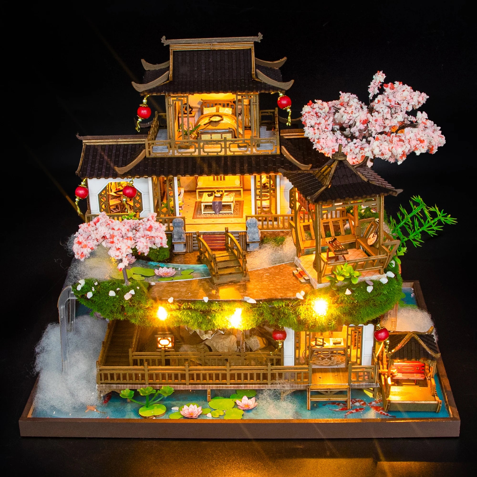 DIY Dollhouse Kit Fairyland Smokey Mansion Miniature House Casa 3D Wooden Puzzles Miniature Diorama Scenery Adult Crafts