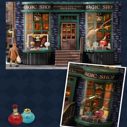 Mini Series Dollhouse Miniatures - Magic Shop - Corner Restaurant - DIY Dollhouse Kits
