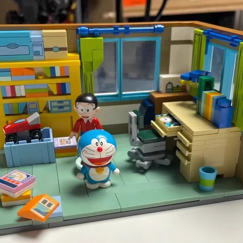 Doraemon Nobita Nobi's Room Building Blocks Toy Set Home Splicing Model