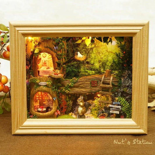 Miniature Frame Nut's Station Diorama Wall Frame Miniature Dollhouse Kit Best Gift Idea - Rajbharti Crafts