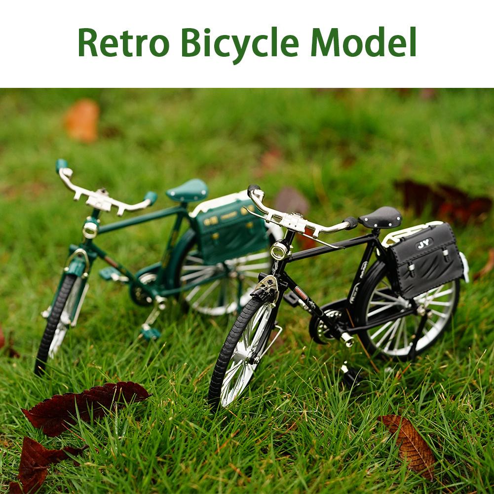 Mini Model Alloy Bicycle Retro Bicycle Miniature Gift for Kids DIY Assembling Toys