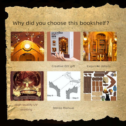 Magic Library Book Nook - DIY Book Nook Kits - Library Book Shelf Insert Book Shop Miniatures