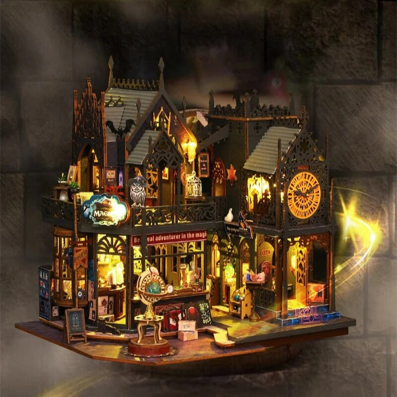 Holo Magic City Wizard Dollhouse Miniature Kit Magical Miniature DIY Dollhouse Kits
