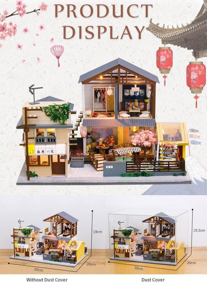 Japanese Style Dollhouse Initial Dreams Dollhouse Kit Doll House Miniature Toy Kit For Kids DIY Miniature Toy Kit Adult Craft With LED - Rajbharti Crafts