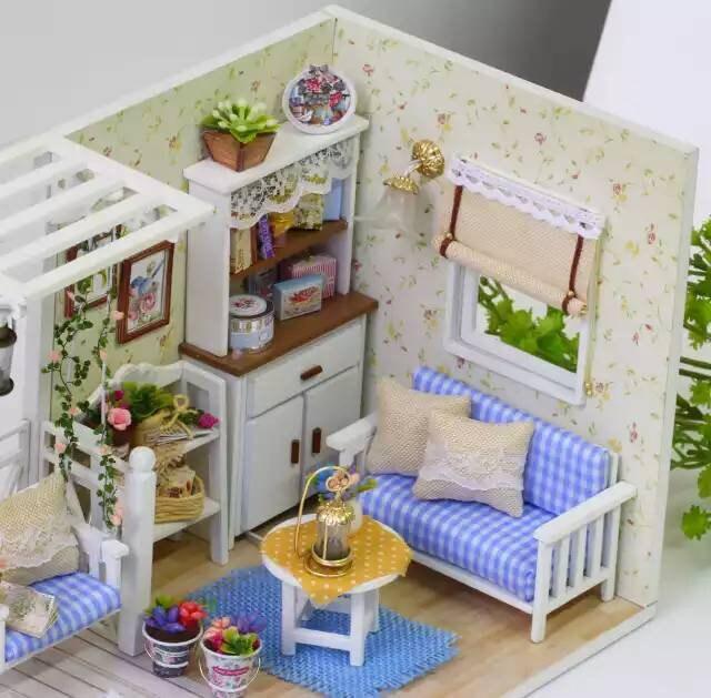 DIY Dollhouse Kit Cute Cat Diary Furnished Bedroom Dollhouse Miniature With Swing Chair Adult Craft Birthday Gift Christmas Gift - Rajbharti Crafts